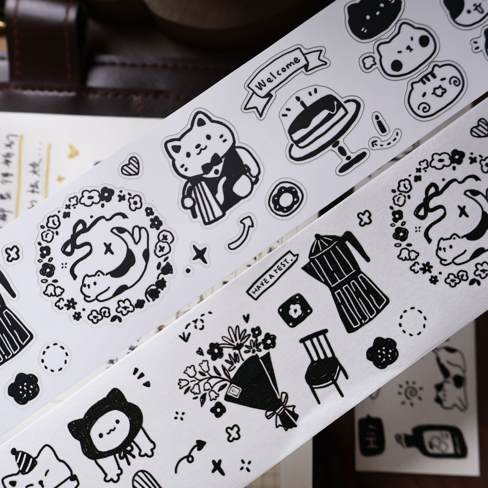 Washi Tape Set - YiEr Studio винтажная повседневная кошачья кофейная