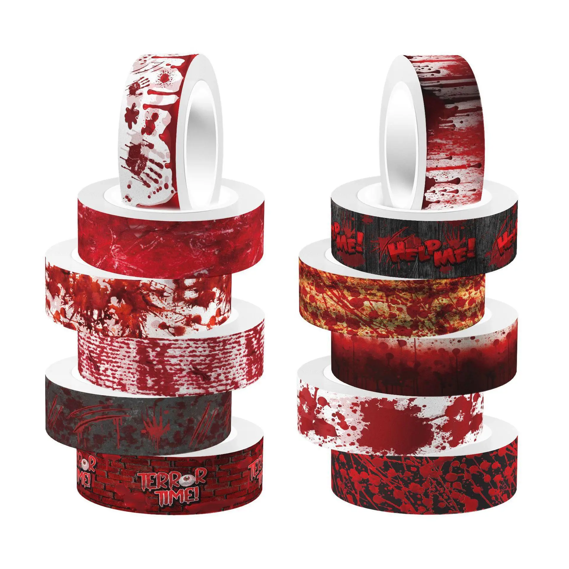 Washi Tape Set - Хэллоуин кровавая рука кровотеча прозрачная рулонная