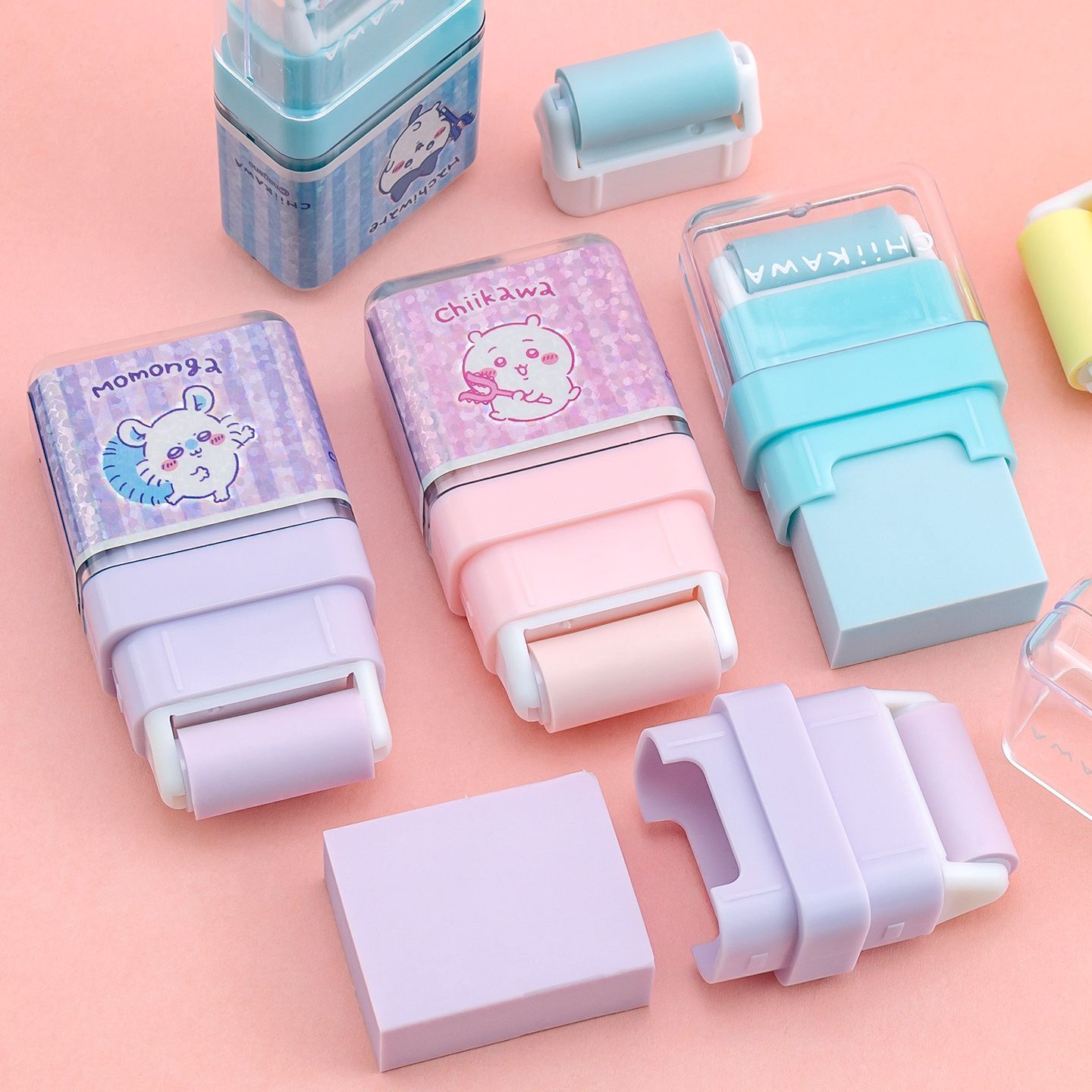 Ideal Stationery & Office Supply - Милый ластик-роллер 2-в-1 Kawaii Chiikawa Momonga