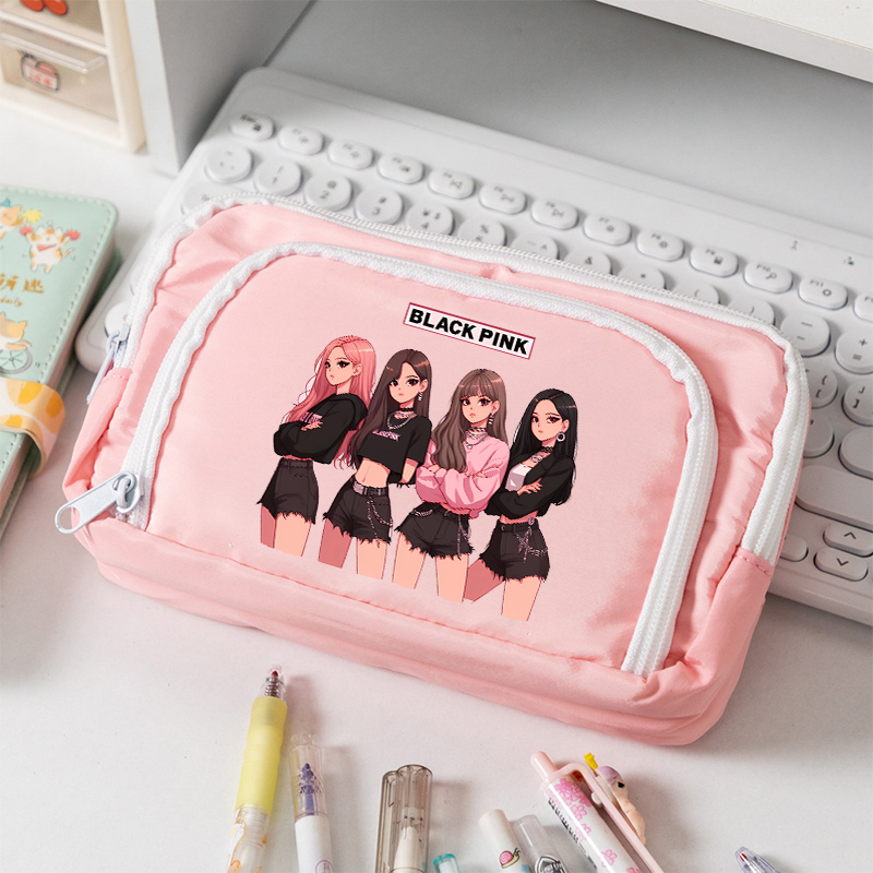 Pencil Case Large - Пенал BlackPink большой вместимости из холщовой
