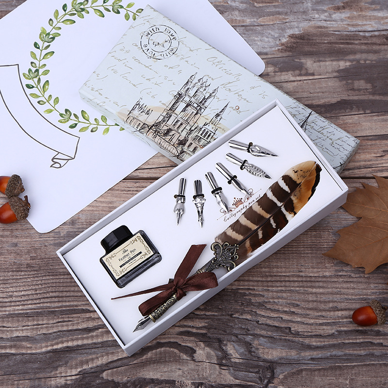 Fountain Pen Ink - Набор для письма в ретро-стиле: перьевая