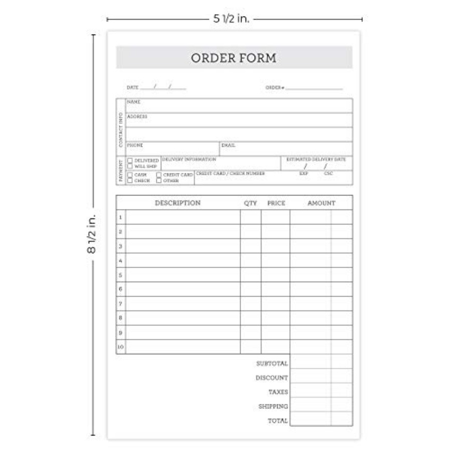 Классический бланк заказа из 2 – обзор и цена Carbon Copy Book